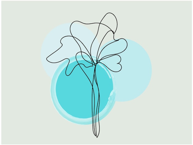 a blue circle with a flower and a blue circle