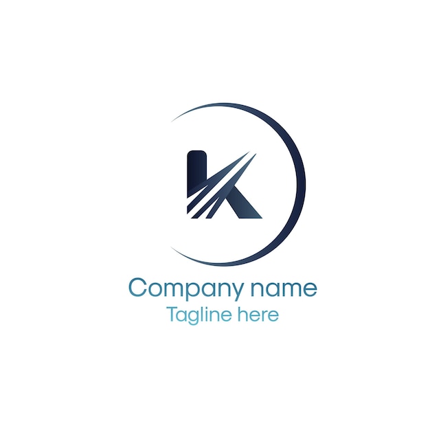 a blue circle with the letter k on it