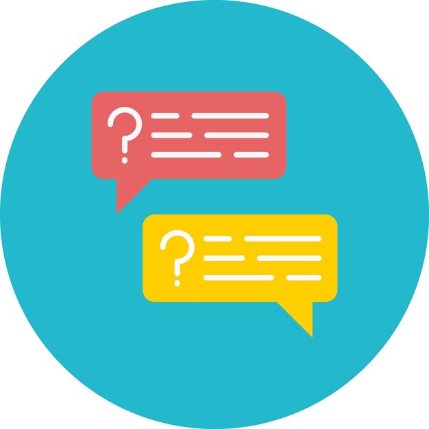 a blue circle with a question mark on it and a question mark on it
