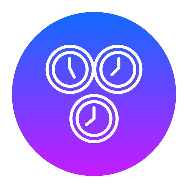 Vector a blue circle with two clocks and a blue and purple colored background