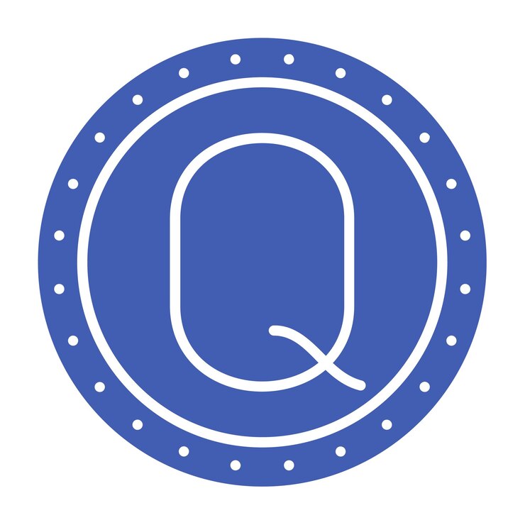 वेक्टर a blue circle with a white background with a blue letter o on it