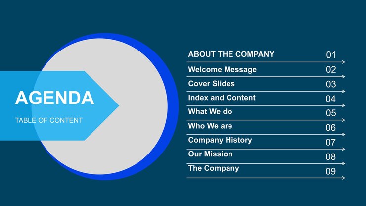 a blue circle with the words quot welcome to the company quot on it