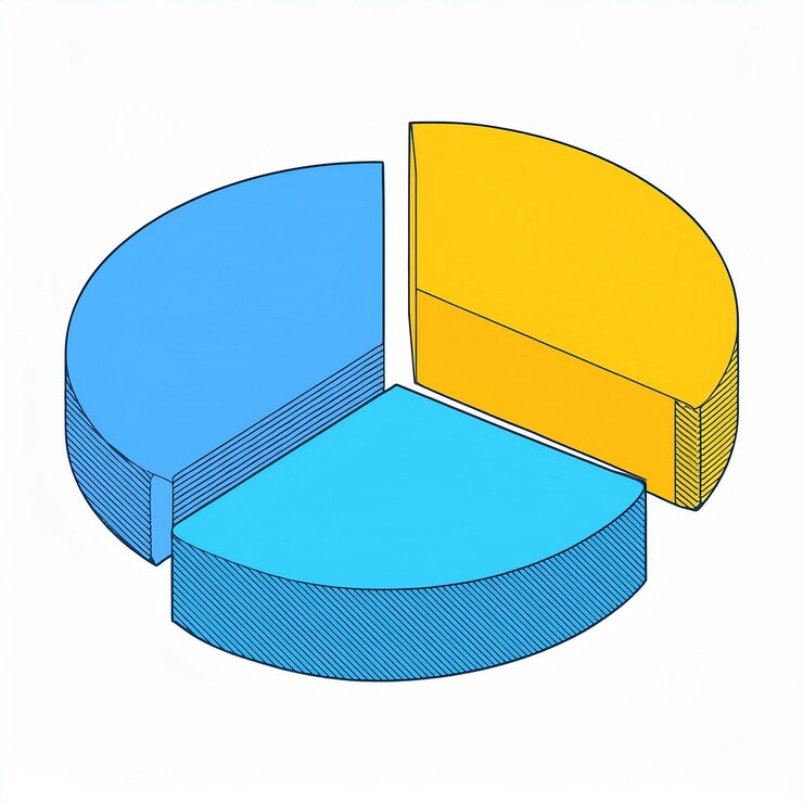 Vector a blue circle with a yellow and blue circle on it