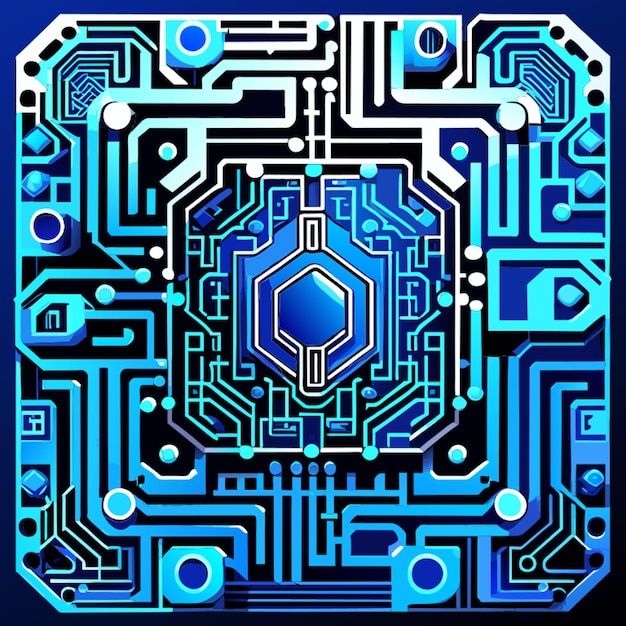 blue circuit board cyber circuit digital circuit qr bar