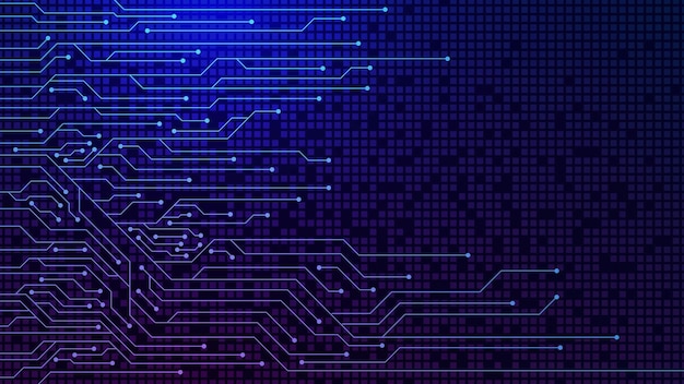 Blue circuit board technologie futuristisch Abstract Scifi PCB trace data transfer concept achtergrond