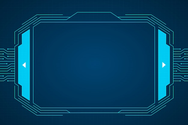 Vector blue circuit technology interface hud background design.