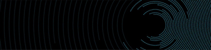 Vector blue circular dotted lines abstract futuristic tech banner