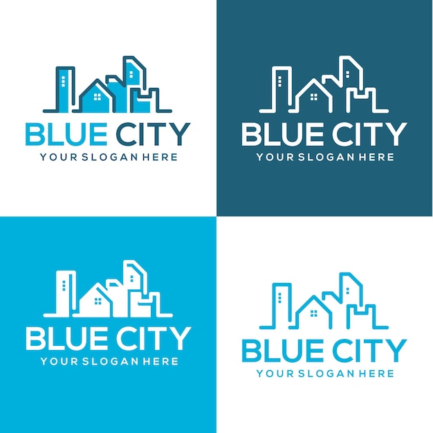 Шаблон дизайна логотипа Blue City