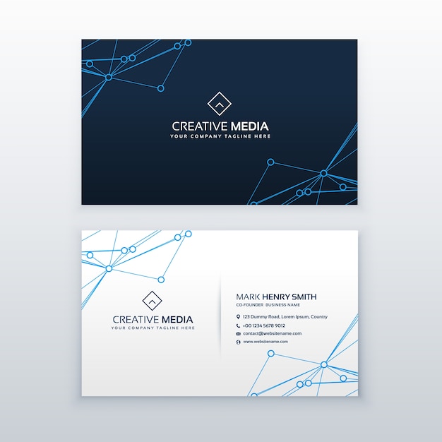 Vector blue clean business card design