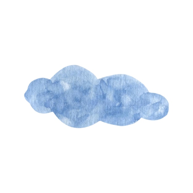 Vector blue cloud clipart hand drawn watercolor illustration