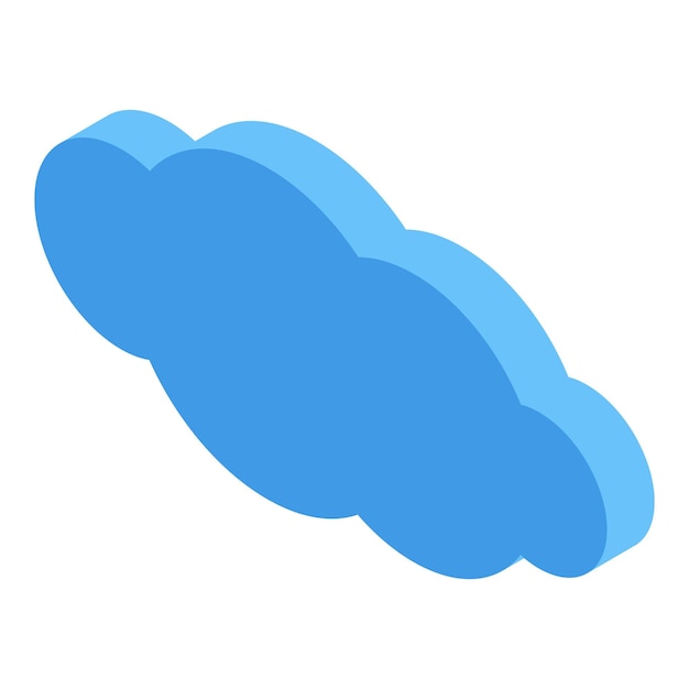 Blue cloud computing symbol floating in isometric view