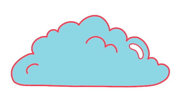 Blue cloud isolated on white background Vector illustration