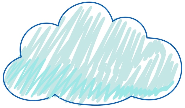 Blue cloud in pencil colour sketch simple style