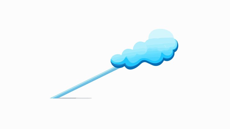 Vector a blue cloud with a blue arrow pointing to the right