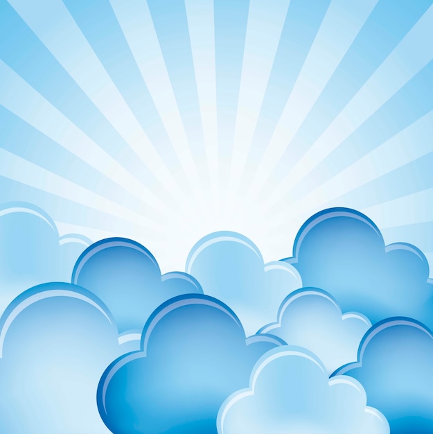 blue clouds over blue background vector illustration