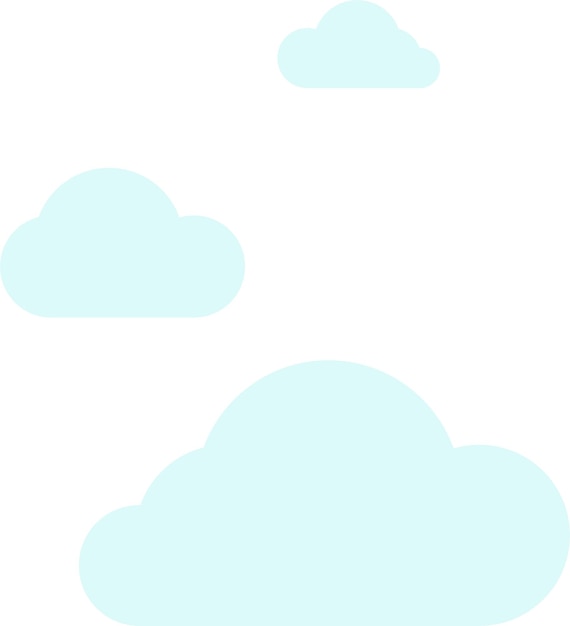 Blue Clouds in Sky Background in Flat Style