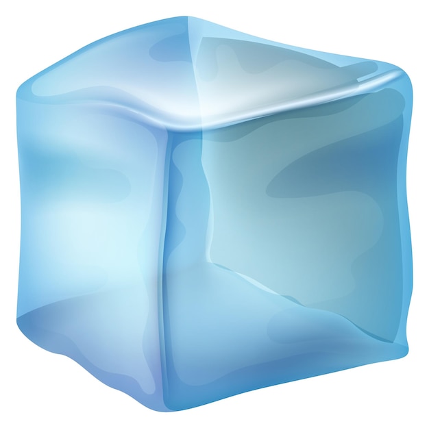 Vector blue cold cube party driink ice block