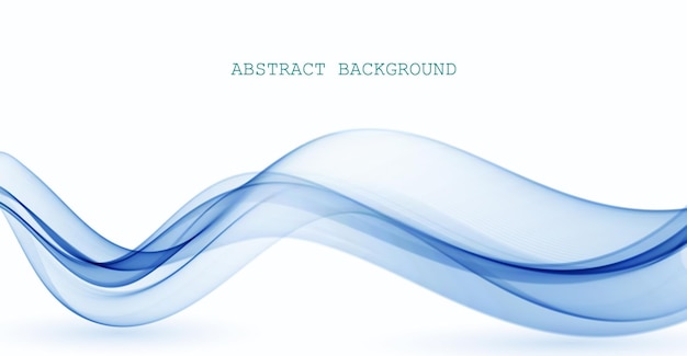 Blue color abstract wavy element Transparent smoky wave designVector