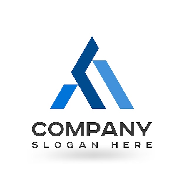 Синий цвет at letter logo icon vector template elements современный корпоративный современный уникальный полигон
