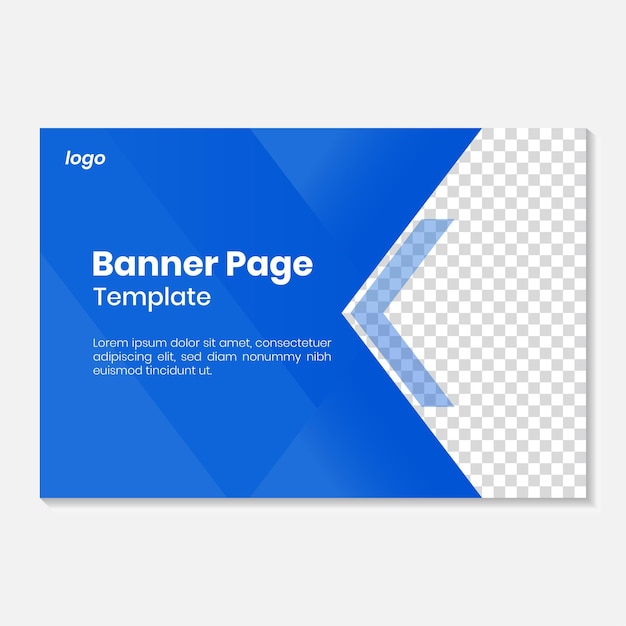 Vector blue color banner page background in modern style