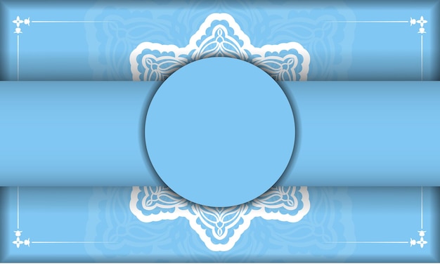 Шаблон баннера синего цвета с абстрактным белым узором и местом для вашего логотипа или текста