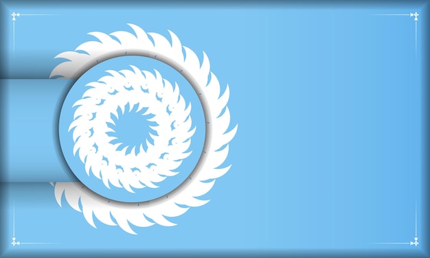 Modello di banner di colore blu con ornamenti bianchi indiani per il design sotto il testo