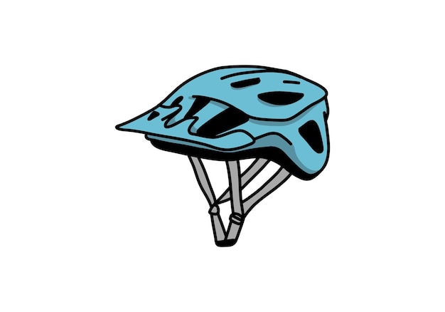 Vector blue color of bicycle helmet illustration