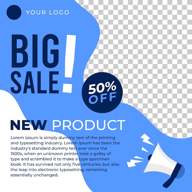 Vector blue color brand product social media instagram feed