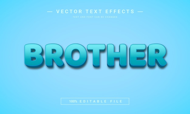 Blue color brother 3d editable text effect