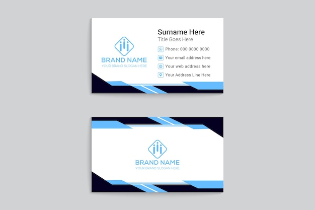 Vector blue color business card design