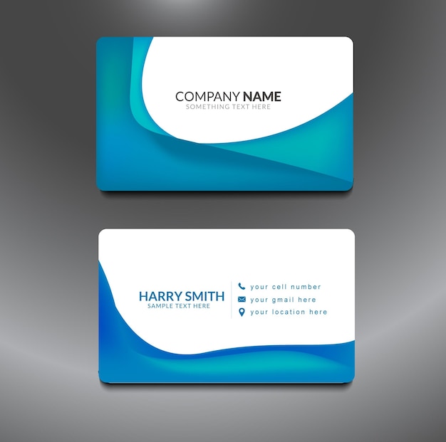 blue color business card template