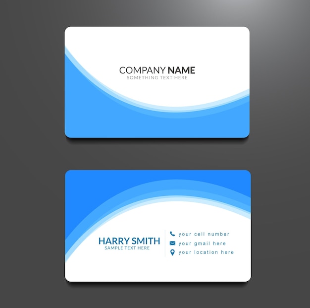 Blue color business card template