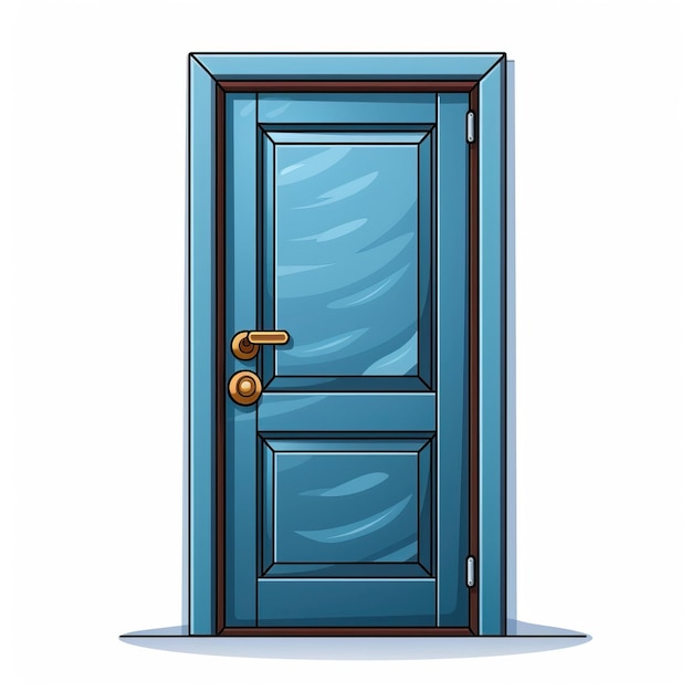 Premium Vector | Blue color door cartoon vector white background isolated