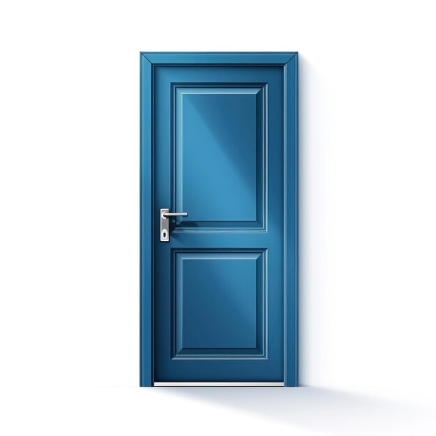 Premium Vector | Blue color door flat vector white background isolated hig