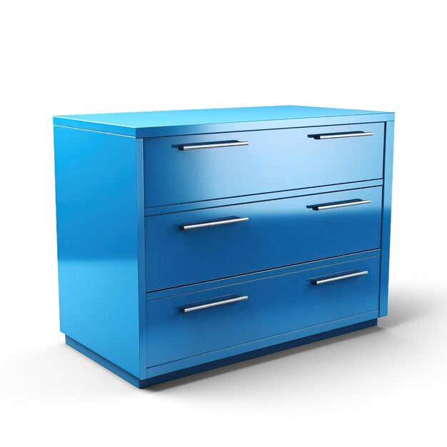 Vector blue color dresser 3d vector white background isolated hi