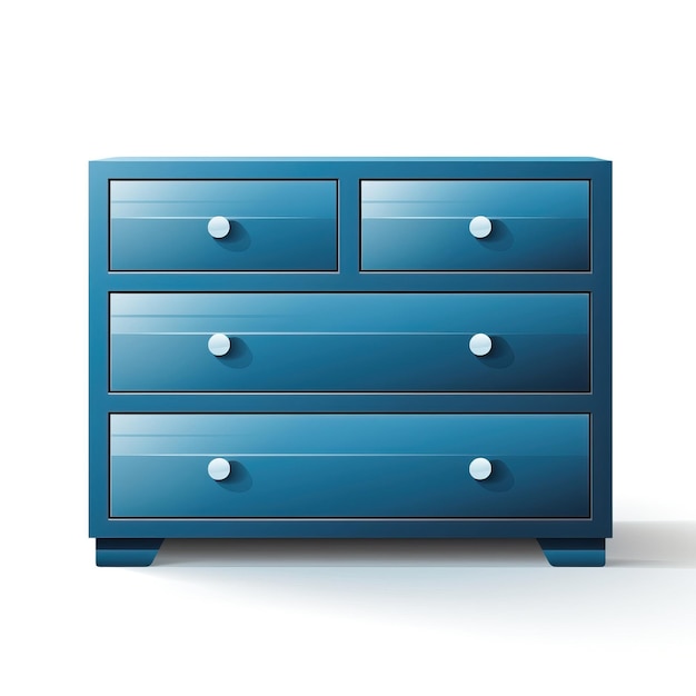 Vector blue color dresser flat vector white background isolated