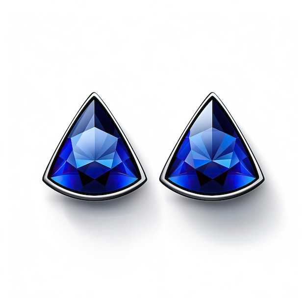 Vector blue color earrings isometric vector white background iso