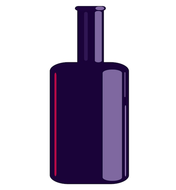 Blue color glass bottle for spirits wine vector isolated