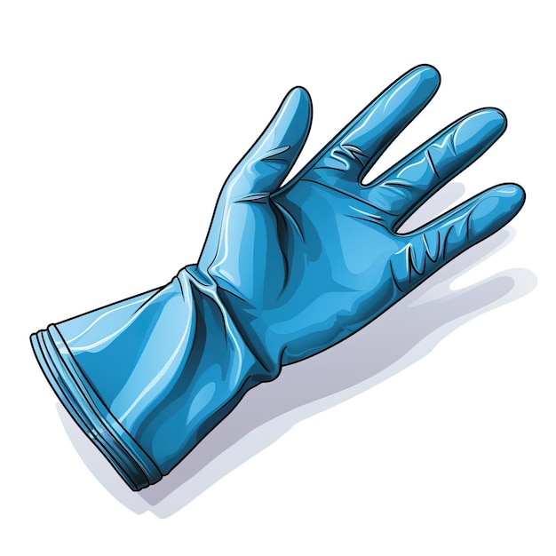 Vector blue color gloves cartoon vector white background isolate