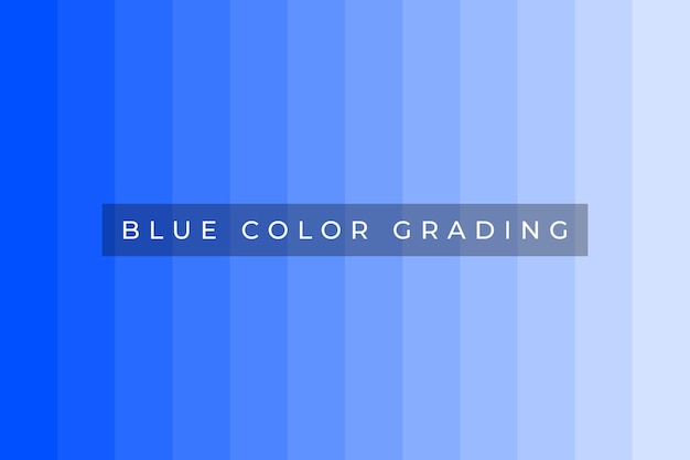 Blue color grading background template flat vector design concept for colour guidance