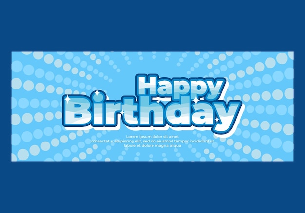 Blue color of Happy Birthday text effect