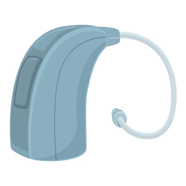 Blue color hearing aid icon cartoon vector level noisy