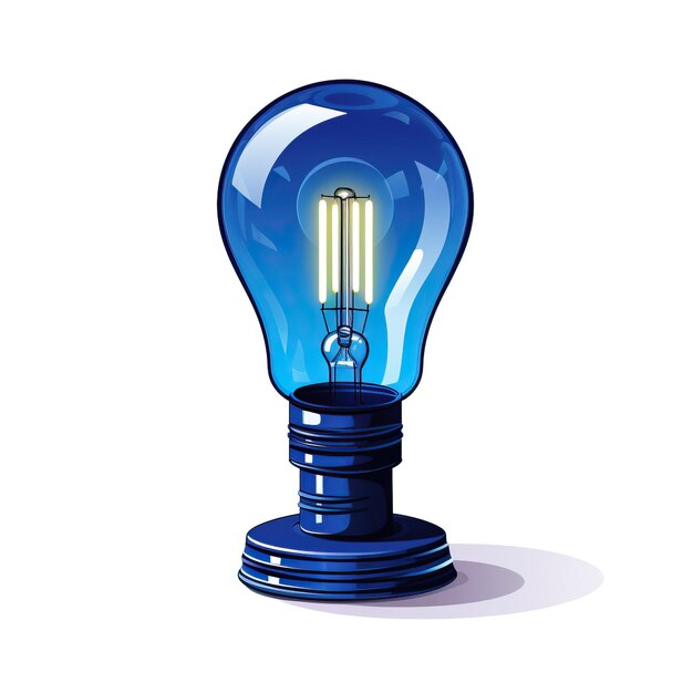 Blue color Lamp isometric vector white background isolate