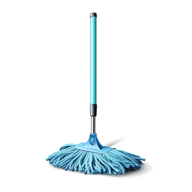 Blue color Mop 3D vector white background isolated high q