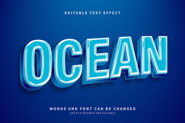 Blue color ocean editable text effect