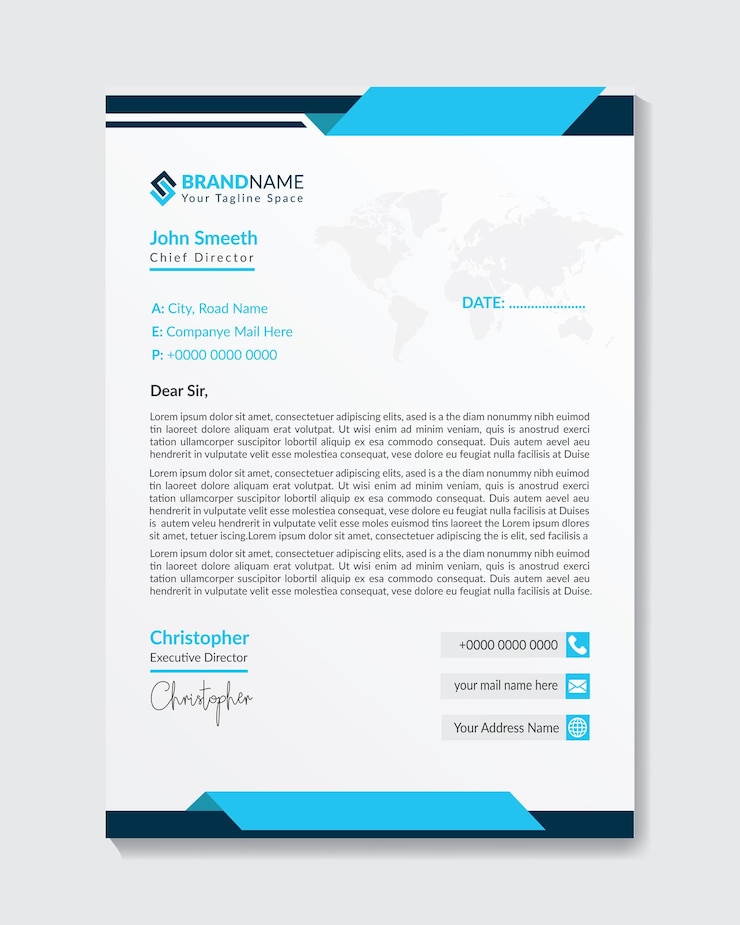 वेक्टर blue color professional printable letterhead business and corporate a4 size letterhead