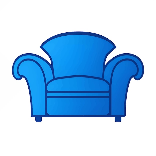 blue color sofa armchair vector illustration