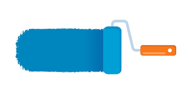 Vettore traccia di colore blu della spazzola a rullo su sfondo bianco illustrazione vettoriale per banner intestazioni