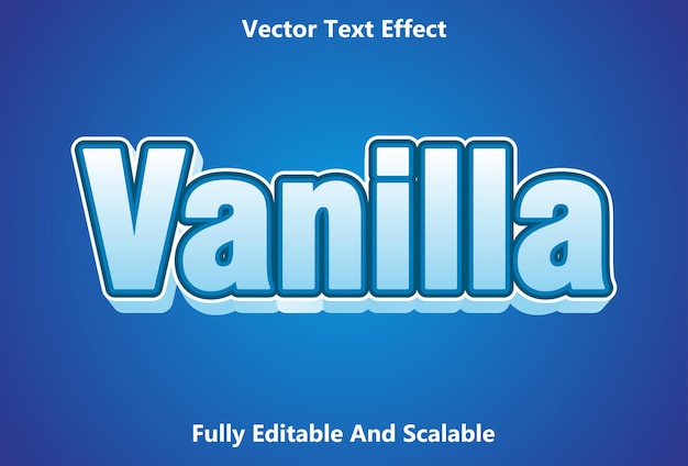 Blue color vanilla text effect editable