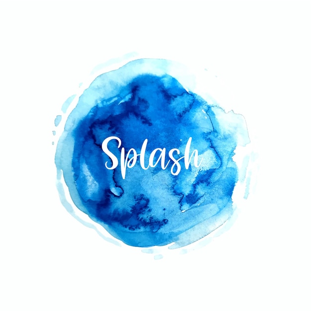 Blue color watercolor splash design background